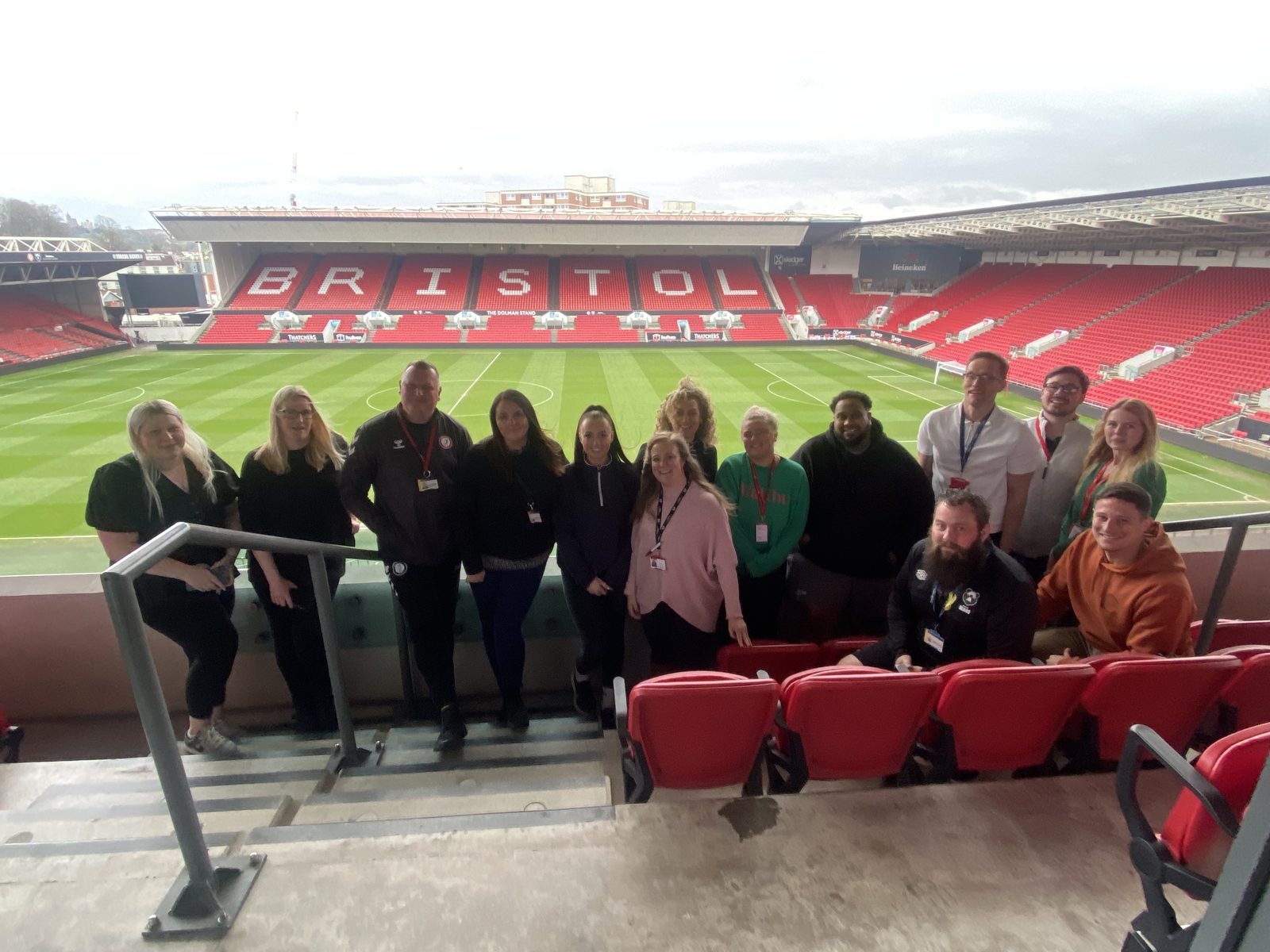 Managers completing Mental Health First Aid training at Ashton Gate Stadium.