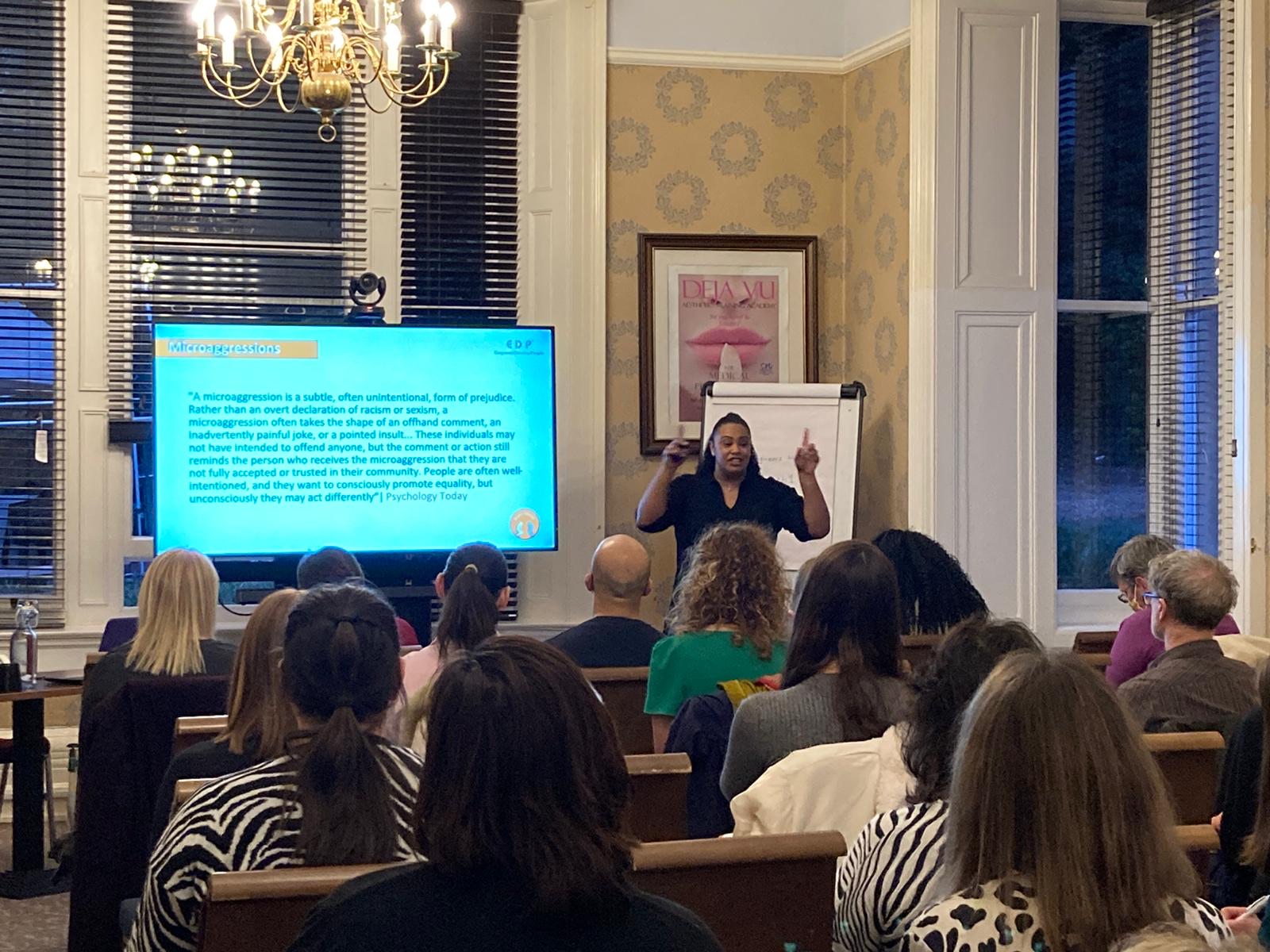 Bianca speaking at a CIPD event